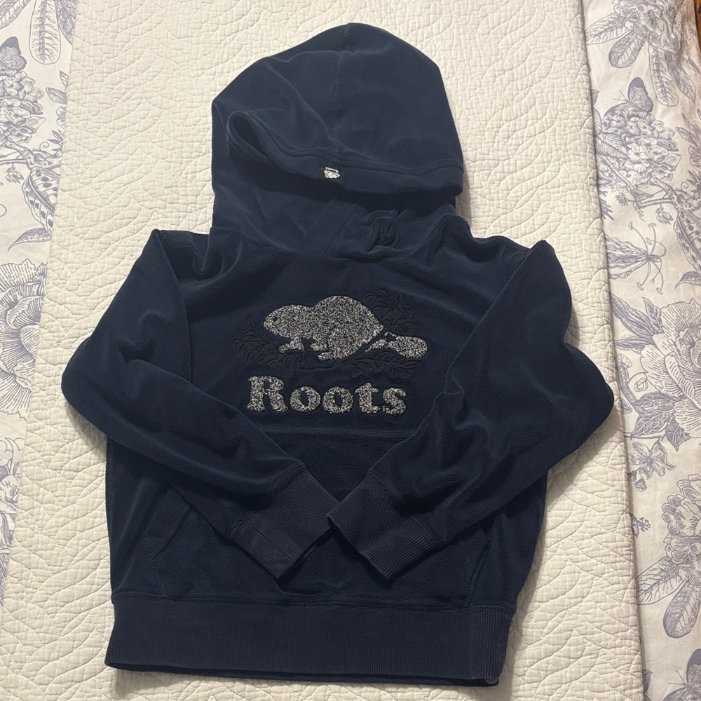 Roots Dark Blue Hoodie with Beaver Emblem